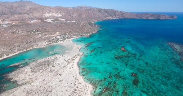 Beautiful View Of Blue Beach Elafonissi At Crete