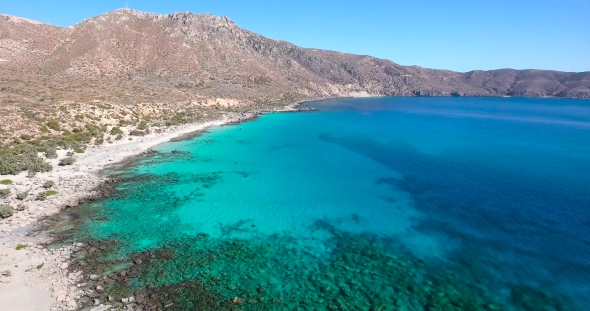 Beautiful View Of Blue Beach Elafonissi At Crete