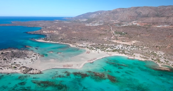 Beautiful View Of Blue Beach Elafonissi At Crete