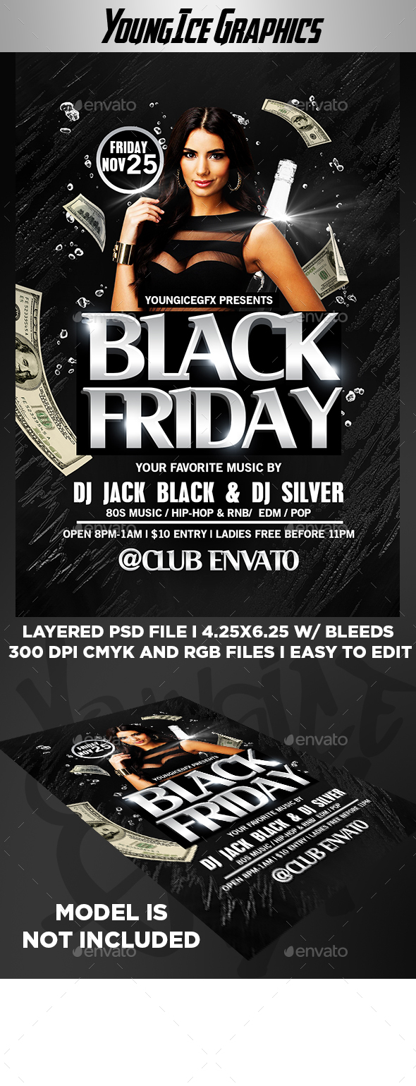 Black Friday Flyer Template - Clubs & Parties Events