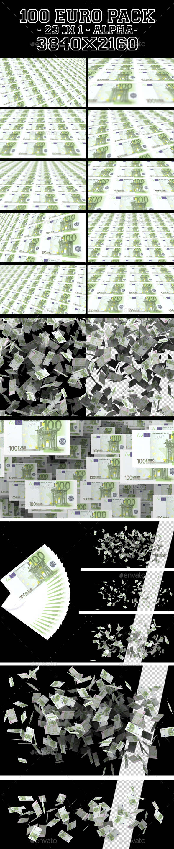 100 Euro Pack 23 in 1 - Business Backgrounds