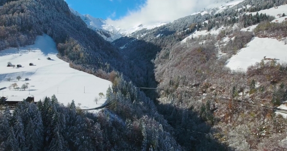 Mountains In Switzerland At Winter Time