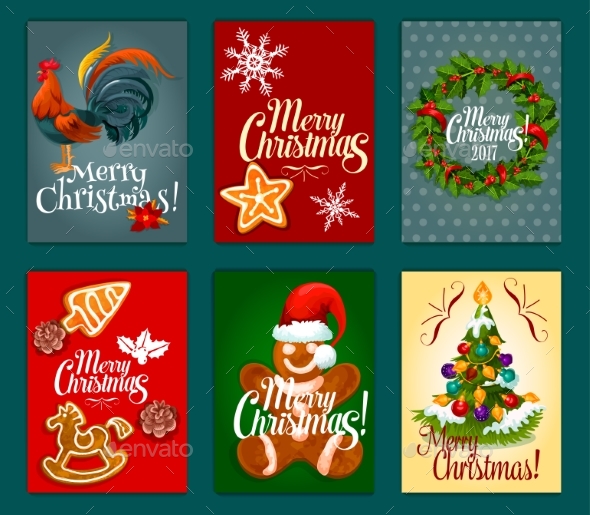 Christmas Day Festive Poster and Greeting Card Set - Christmas Seasons/Holidays