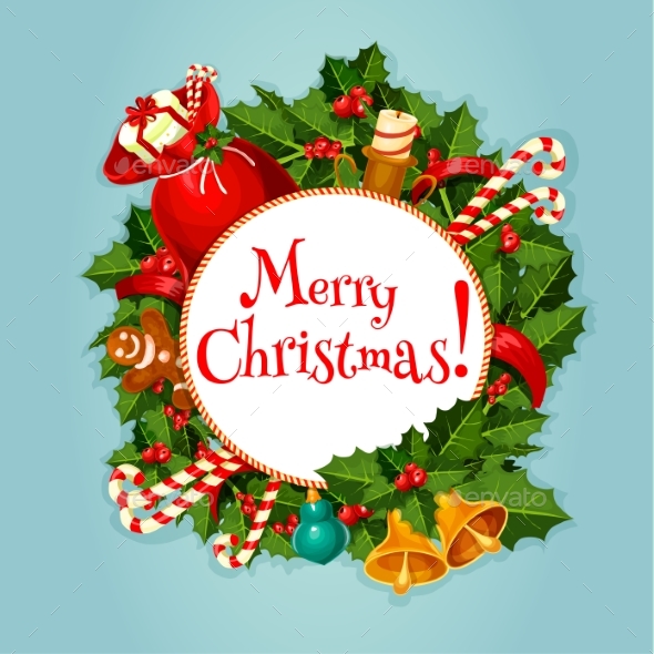 Merry Christmas Greeting Card or Poster Design - Christmas Seasons/Holidays