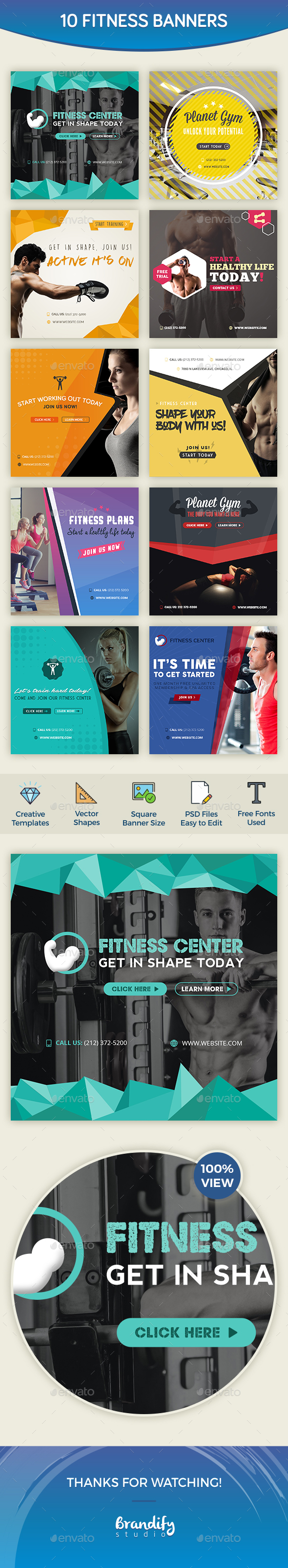 Fitness Banners - Social Media Web Elements