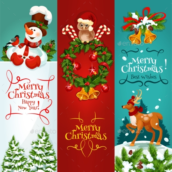 Christmas and New Year Festive Banner Set - Christmas Seasons/Holidays