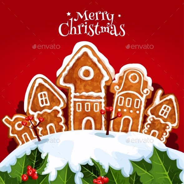 Christmas Street with Gingerbread Home - Christmas Seasons/Holidays