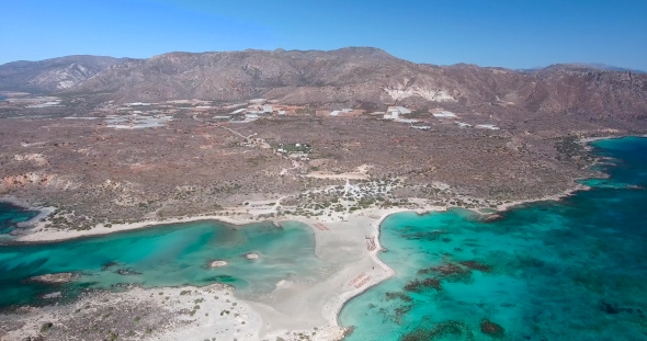 Beautiful View Of Blue Beach Elafonissi At Crete