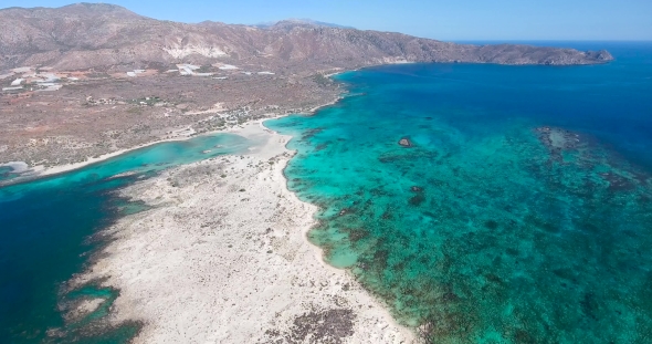 Beautiful View Of Blue Beach Elafonissi At Crete