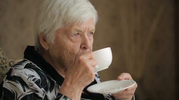 Senior Woman Enjoying a Tea alt