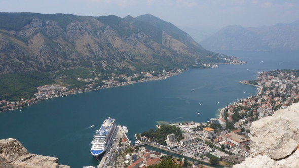 Looking Over The Bay Of Kotor In Montenegro alt