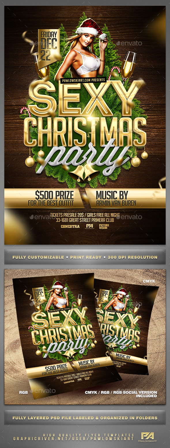 Sexy Christmas Party Flyer Template