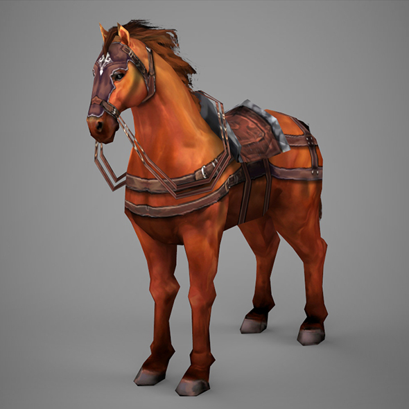 Lowpoly Medieval Horse - 3Docean 18868896