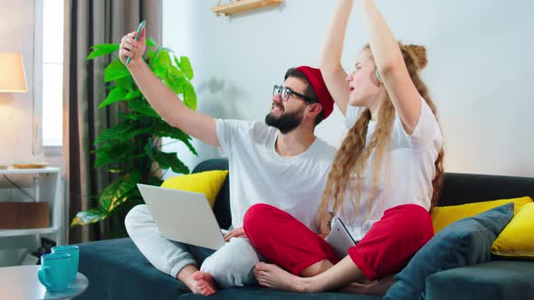 Fun Time for a Beautiful Young Couple Enjoying alt