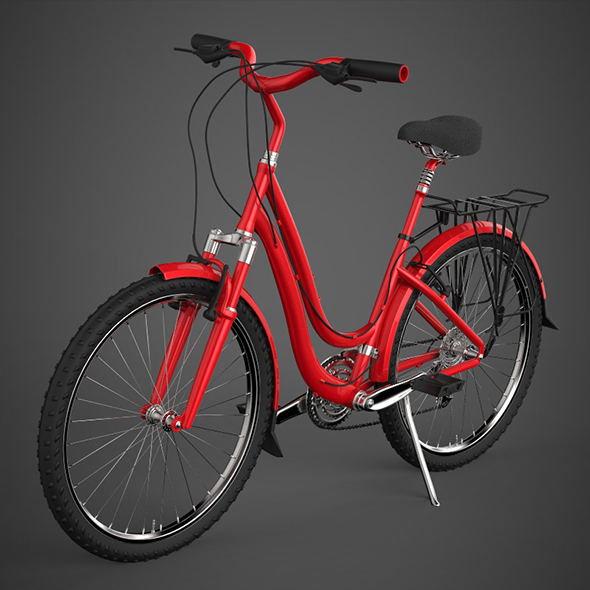 Realistic Red Bicycle - 3Docean 18870369