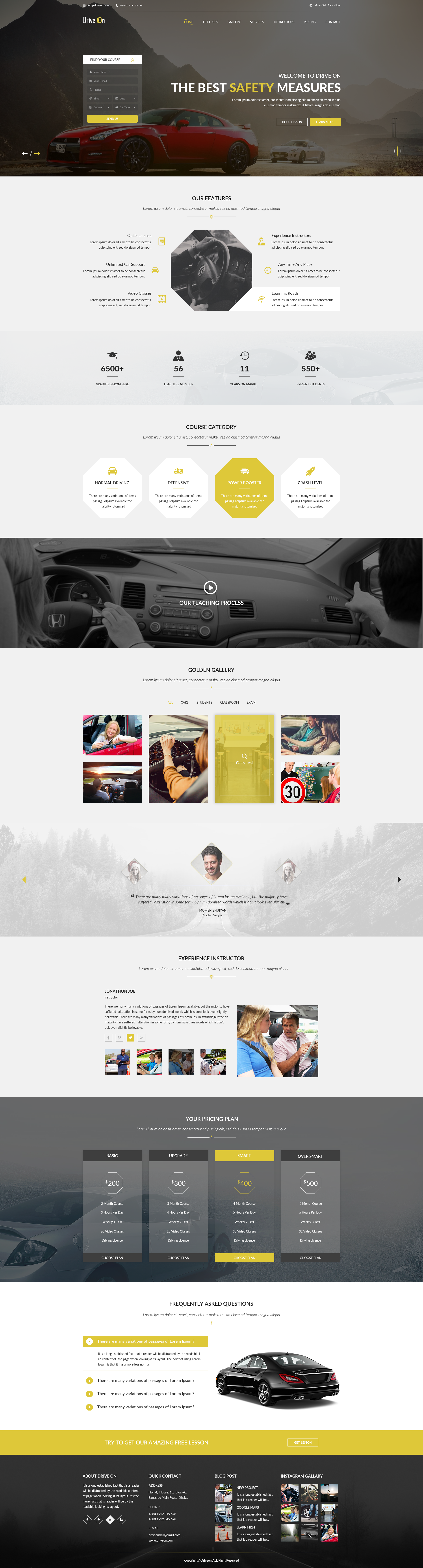 Download Driveon Driving School Psd Template By Themes Hub Themeforest PSD Mockup Templates