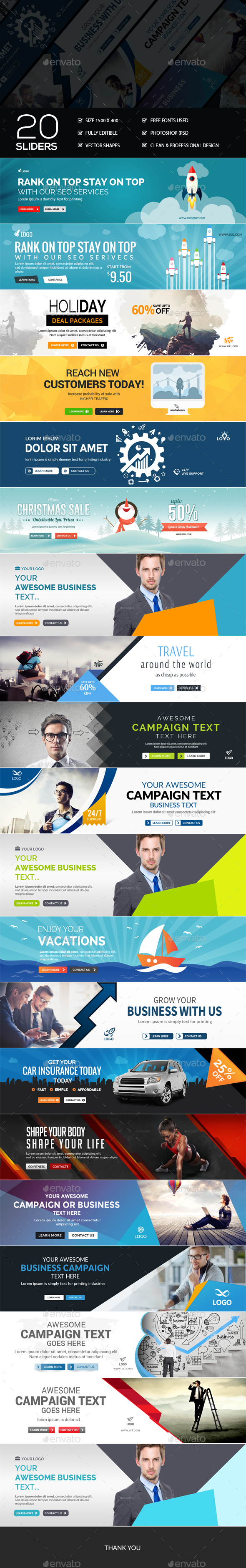 20 Sliders - Sliders & Features Web Elements