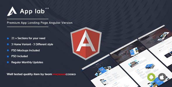 AppLab - Premium App Landing Page Angular Version