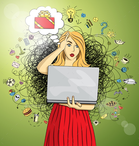Woman Buy Christmas Gifts Online - Christmas Seasons/Holidays