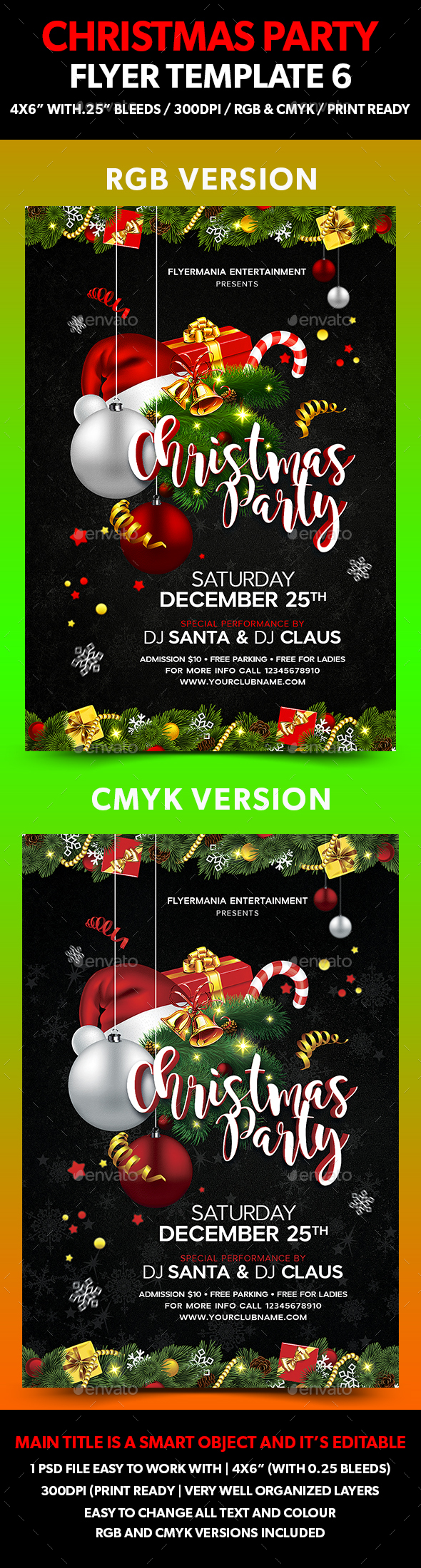 Christmas Party Flyer Template 6 - Events Flyers