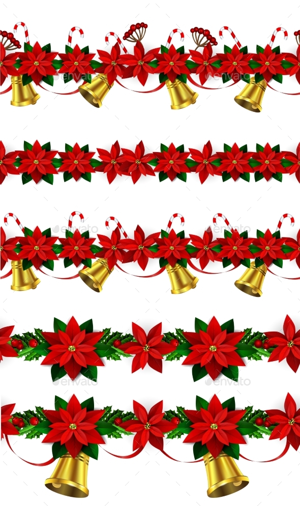 Set Of n Seamless Christmas Borders - Christmas Seasons/Holidays