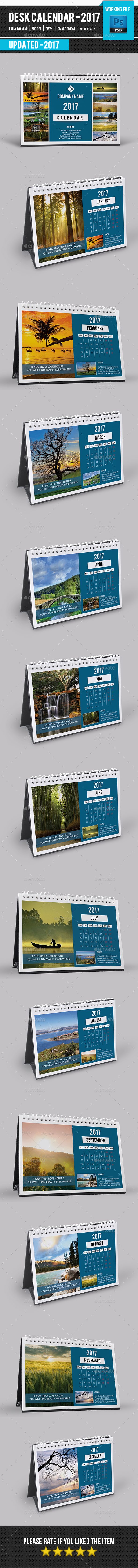Desk Calendar 2017-V06 - Calendars Stationery