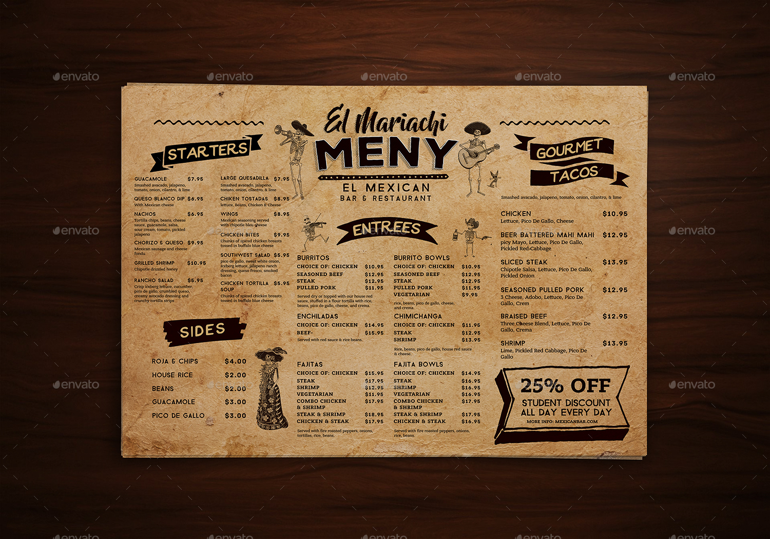 Mexican Food Menu Placemat Template By Vorsa Graphicriver