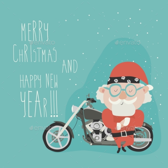 Santa With Motorcycle