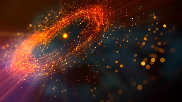 Orange Galaxy Space Motion Background