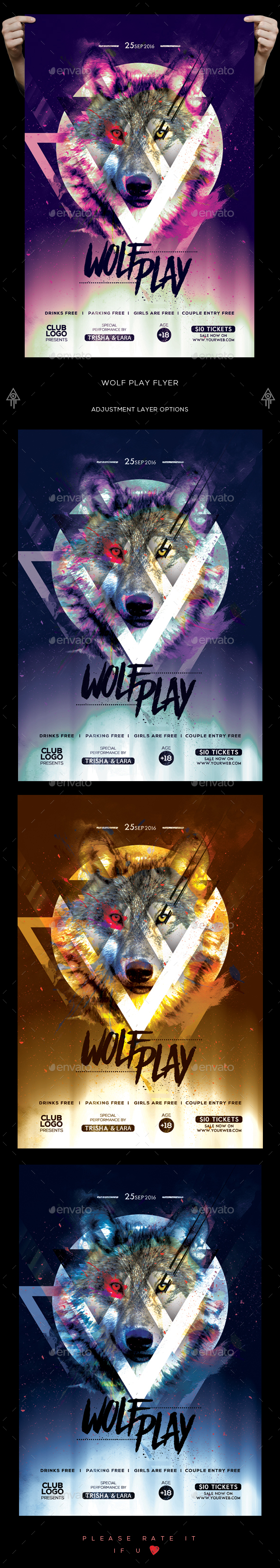 Wolf Play Party Flyer - Clubs & Parties Events