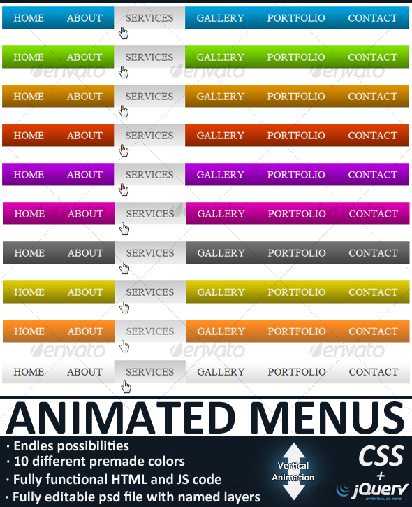 Animated Menus - Web Elements