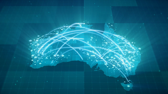 Globalization Australia Map Animation 4K