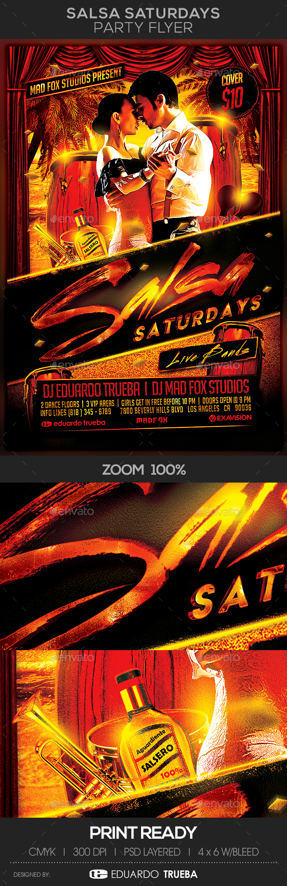 Salsa Saturdays with Live Bands Party Flyer - Events Flyers