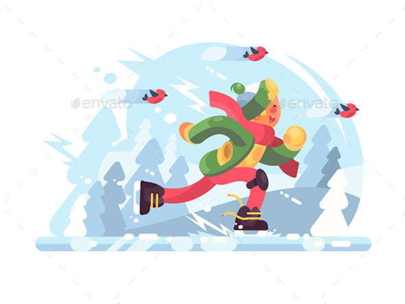 Young Boy Skating - Characters Vectors