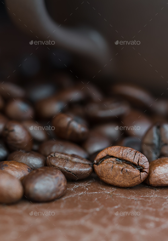 Coffee cup and roasted coffee beans - Stock Photo - Images