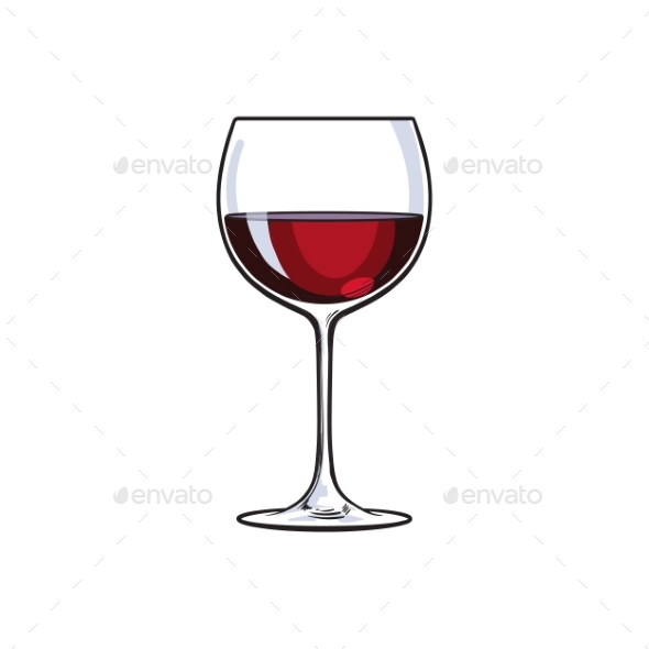 Red Wine Glass - Decorative Symbols Decorative