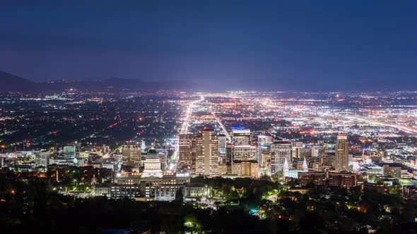 Salt Lake City, Utah, USA Downtown City Skyline