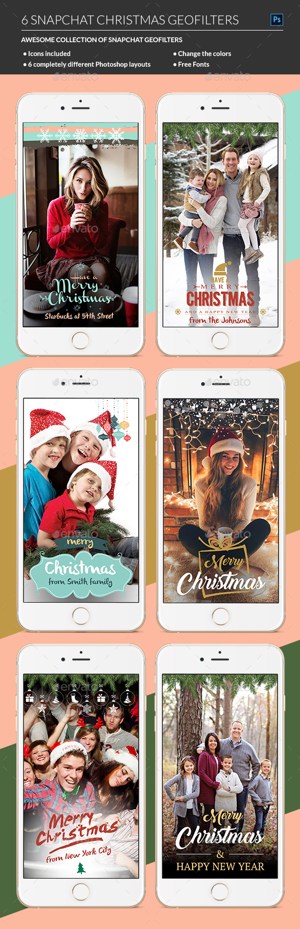 Christmas Snapchat Geofilters - Social Media Web Elements