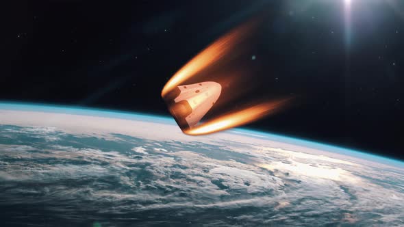 Space Capsule Reentry in Earth Atmosphere alt