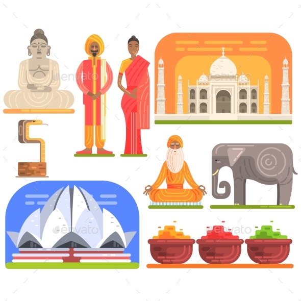 Famous Touristic Attractions to See in India - Religion Conceptual