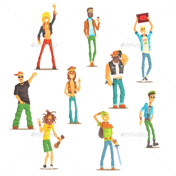 People Belonging to Different Subculture Set - People Characters