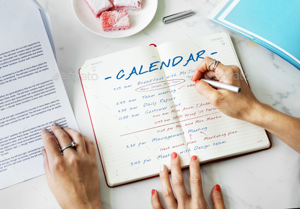 Calendar Agenda Event Meeting Reminder Schedule Graphic Concept - Stock Photo - Images