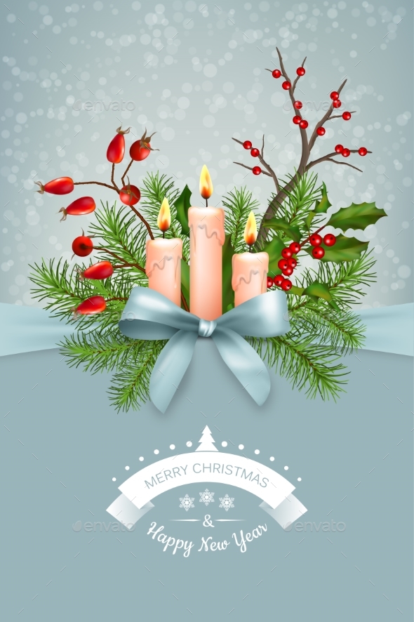 Vector Christmas Greeting Card - Christmas Seasons/Holidays