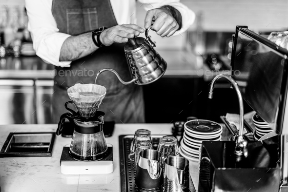 Barista Prepare Coffee Working Order Concept