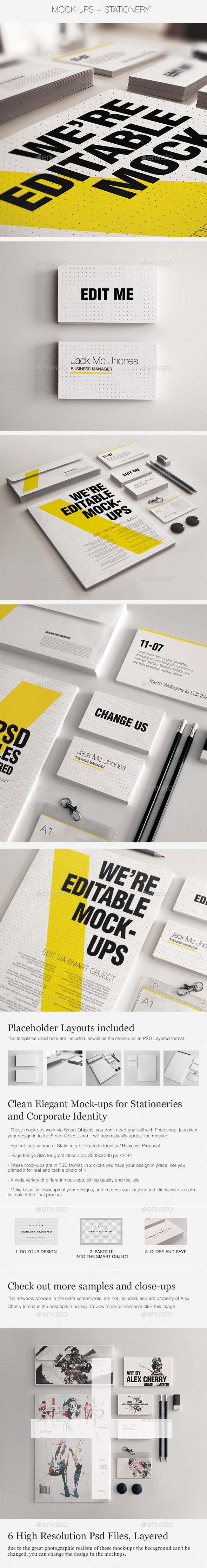 Download Realistic Stationery Mock Up Set 3 Corporate Id By Giallo Graphicriver PSD Mockup Templates