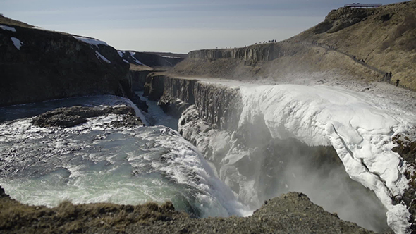 Great Gullfoss Waterfall in Iceland alt