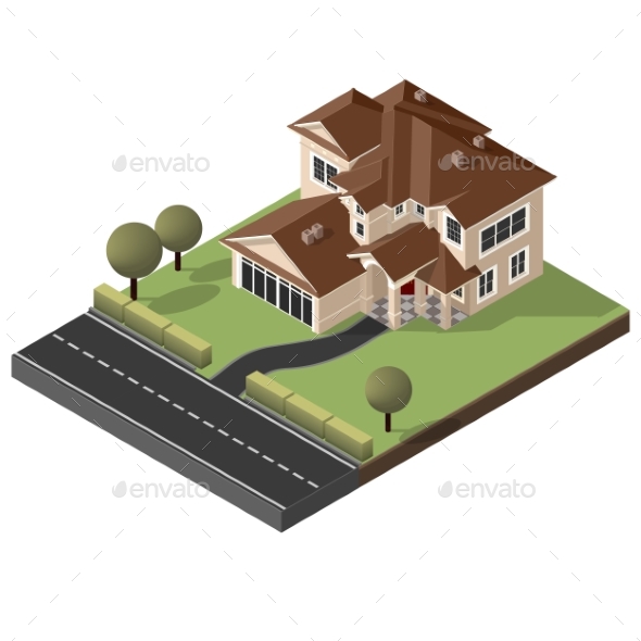 American Cottage, Villa - Buildings Objects