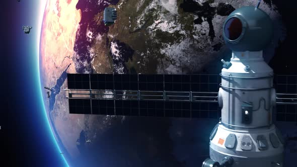 space debris among the satellite system on earth's orbit. the concept of space pollution alt