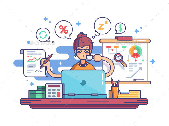 Woman Financial Accountant - People Characters