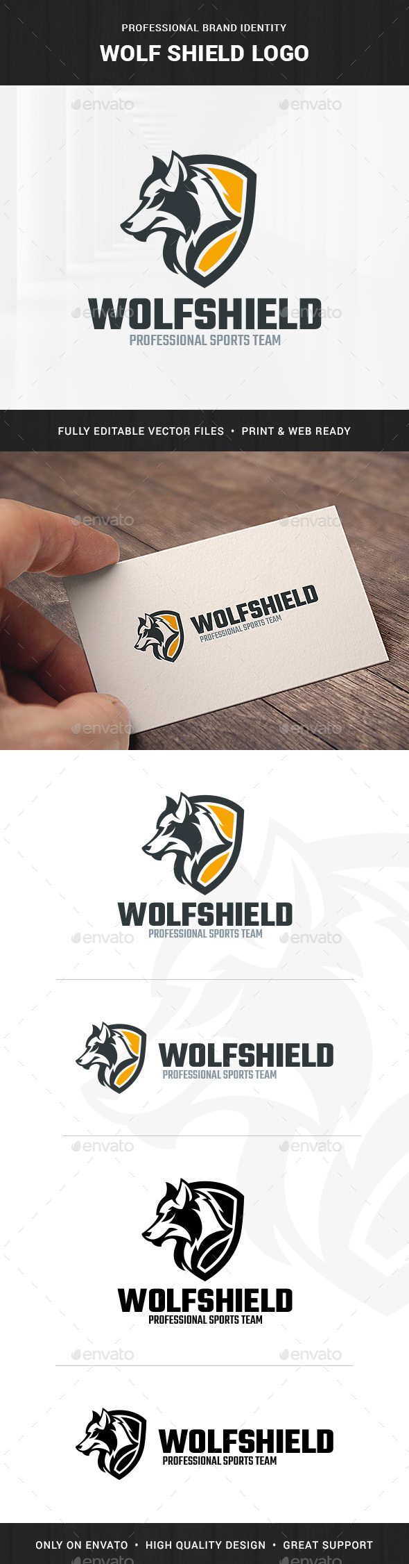 Wolf Shield Logo Template - Animals Logo Templates
